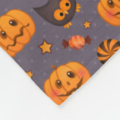 Cute Halloween Pattern Paarse Achtergrond Fleece Deken (Hoek)