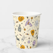 Cute Halloween Pattern Papieren Bekers (Achterkant)