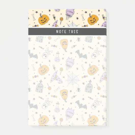 Cute Halloween Pattern Post-it® Notes (Voorkant)