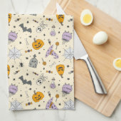 Cute Halloween Pattern Theedoek (Quarter Fold)