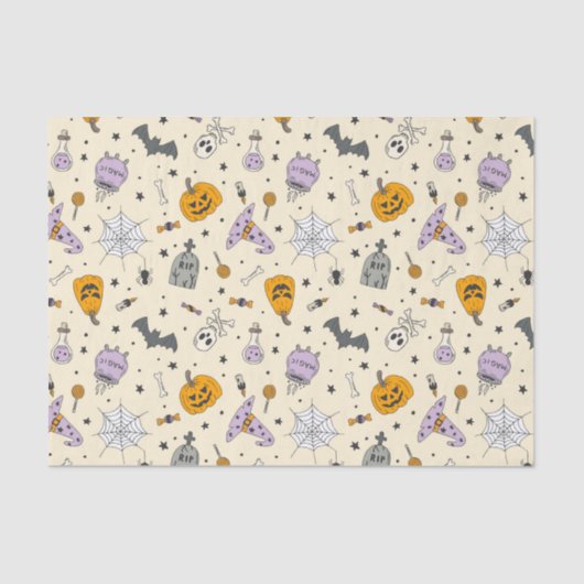 Cute Halloween Pattern Tissuepapier (Voorkant)
