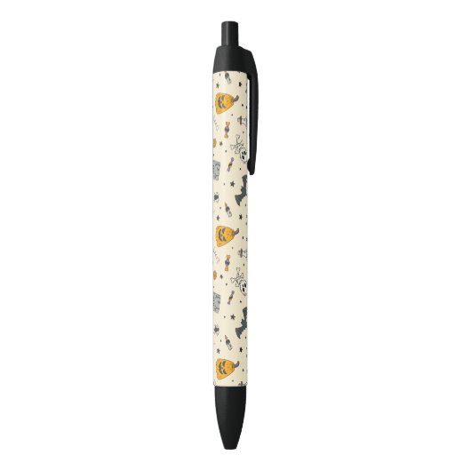 Cute Halloween Pattern Zwarte Inkt Pen (Achterkant (Verticaal))