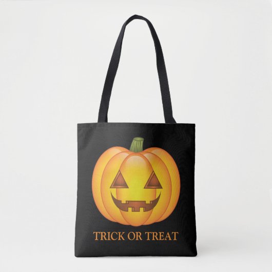 Cute Halloween pompoen met Trick or treat tekst Draagtas (Voorkant)