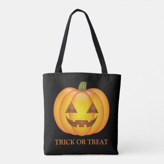 Cute Halloween pompoen met Trick or treat tekst Draagtas (Achterkant)