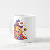 Cute halloween pumpkin candy mug koffiemok (Voorkant links)