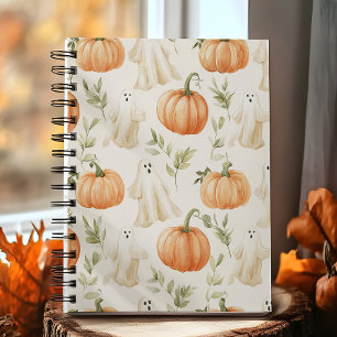 Cute Halloween Pumpkin Ghost Notitieboek