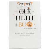 Cute Halloween Pumpkin Little Boo Kids Birthday Medium Cadeauzakje (Achterkant)