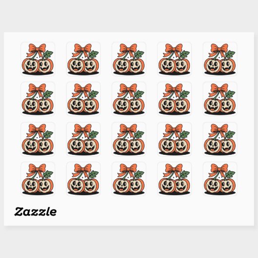 Cute Halloween Pumpkin Pair Sticker (Feuille)