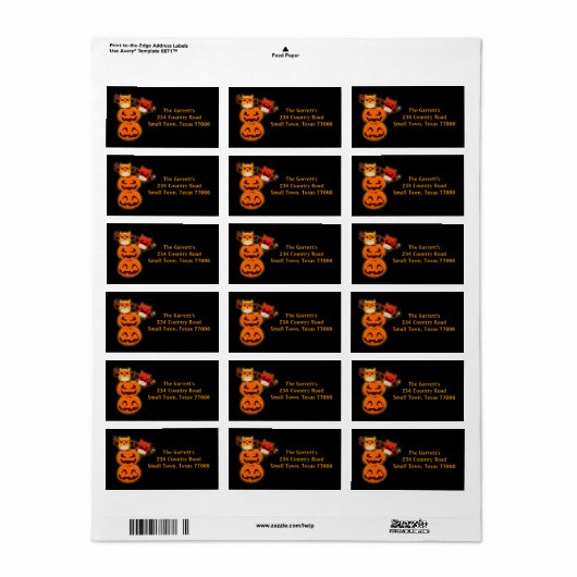 Cute Halloween Pumpkin - Persoonlijk adres Etiket