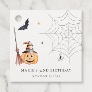 Cute Halloween Pumpkin Spiderweb Elke dag Bedankjes Labels