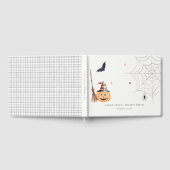 Cute Halloween Pumpkin Spiderweb Spooky Wedding Gastenboek (Volledig)