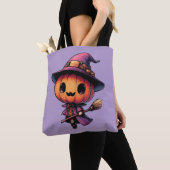 Cute Halloween pumpkin witch Draagtas (Dichtbij)