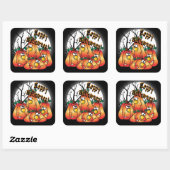 Cute Halloween Pumpkins Vierkante Sticker (Vel)