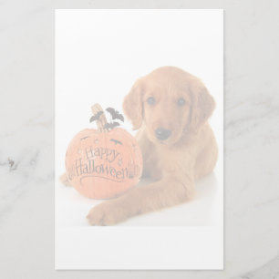 Cute Halloween Puppy with a pomkin Briefpapier