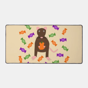 Cute Halloween Rat and Pumpkin Bureaumat