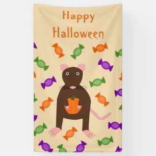 Cute Halloween Rat and Pumpkin Custom Spandoek