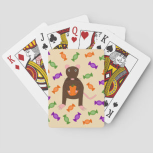 Cute Halloween Rat and Pumpkin Pokerkaarten