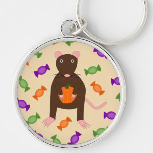Cute Halloween Rat and Pumpkin Sleutelhanger
