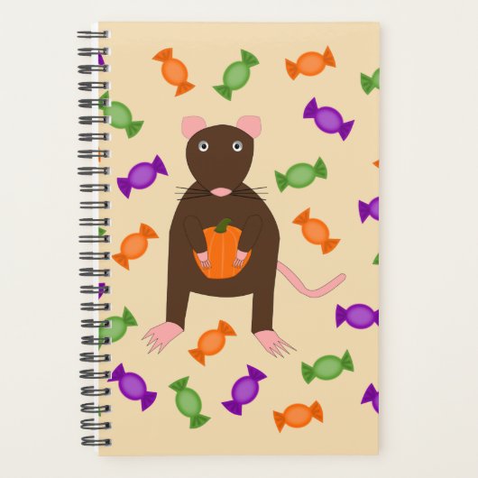 Cute Halloween Rat et Citrouille (Devant)