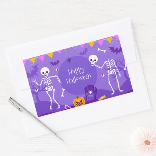 Cute Halloween Rechthoekige Sticker (Envelop)