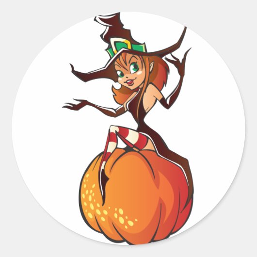 Cute Halloween Ronde Sticker (Voorkant)