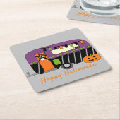 Cute Halloween RV Vierkante Kartonnen Onderzetter (Schuin)