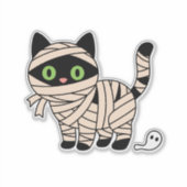 Cute Halloween Skeleton Cat Sticker (Voorkant)