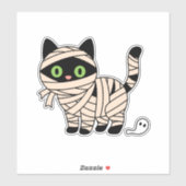 Cute Halloween Skeleton Cat Sticker (Vel)