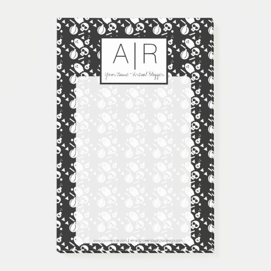 Cute Halloween Skeleton Ghost Pumpkin Print Post-it® Notes (Voorkant)