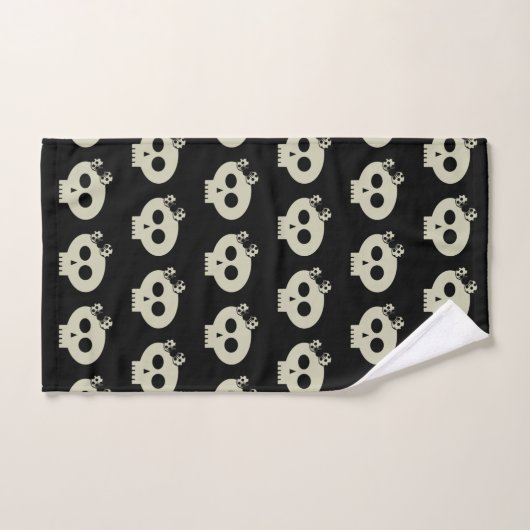 Cute Halloween Skull Pattern Black Hand Towel (Serviette à main)
