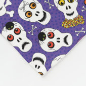 Cute Halloween Skulls op Paars Fleece Deken (Hoek)