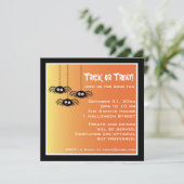 Cute Halloween Spiders Invitation Kaart (Staand voorkant)