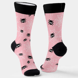Cute Halloween-spinne- en web-sokken met naam Sokken