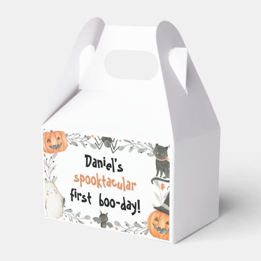 Cute Halloween Spooktacular Birthday Favor Box Bedankdoosjes (Achterkant)