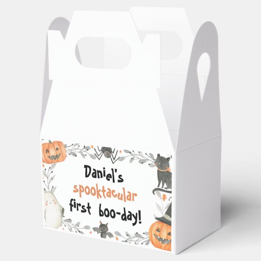 Cute Halloween Spooktacular Birthday Favor Box Bedankdoosjes (Geopend)