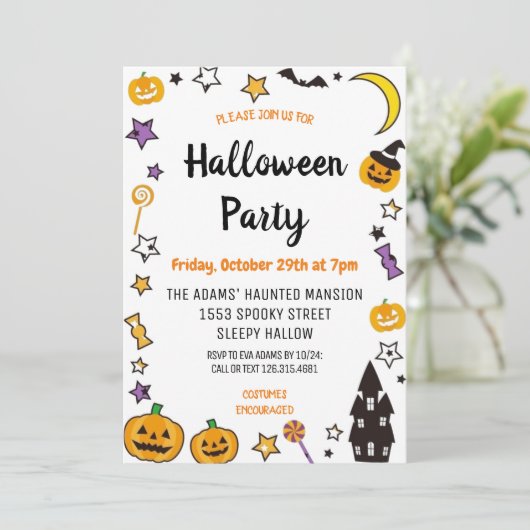 Cute Halloween Spooktacular Party Invitation (Debout devant)