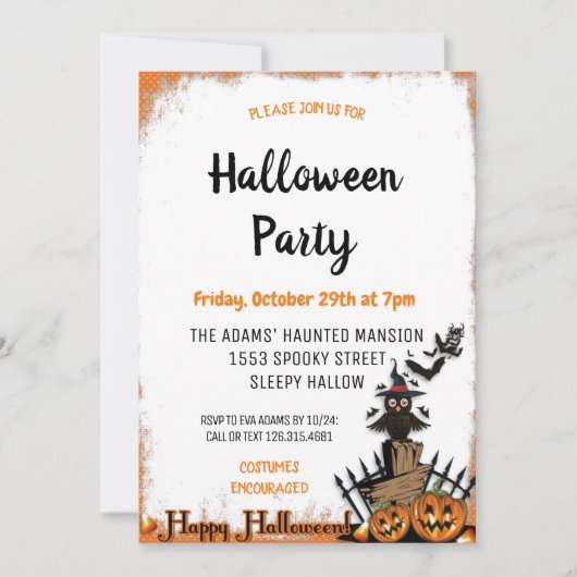 Cute Halloween Spooktacular Party Invitation (Devant)
