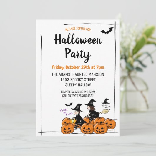 Cute Halloween Spooktacular Party Invitation (Debout devant)