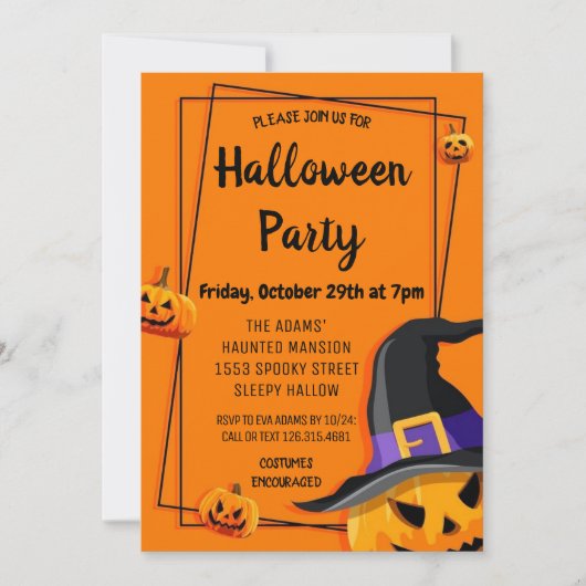 Cute Halloween Spooktacular Party Invitation (Devant)