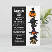 Cute Halloween Spooky Bash Jack Black Cat Birthday Kaart (Staand voorkant)