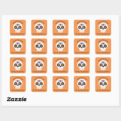 Cute Halloween Sugar Skull Square Sticker (Vel)