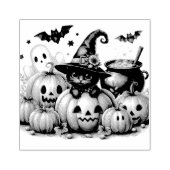 Cute Halloween Theme Rubberstempel (Afrduk)
