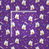 Cute Halloween Tissu Fantôme de chat (Carreau)