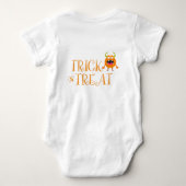 Cute Halloween Trick or treat Little Monster Name Romper (Achterkant)