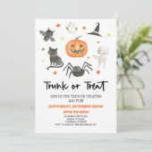 Cute Halloween Trunk ou Treat Party Invitation (Debout devant)