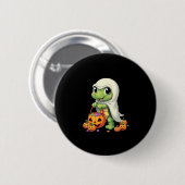 Cute Halloween Turtle Ghost with Candy (4) Ronde Button 5,7 Cm (Voorkant /achterkant)