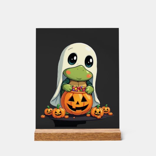 Cute Halloween Turtle Ghost with Candy (5) (Recto)