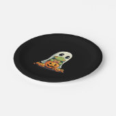 Cute Halloween Turtle Ghost with Candy (5) Papieren Bordje (Gekanteld)