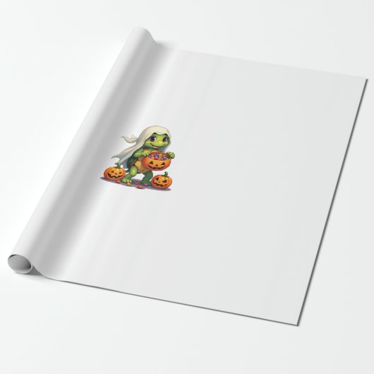 Cute Halloween Turtle Ghost with Candy (8) Cadeaupapier (Uitgerold)