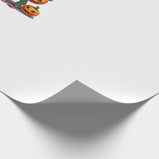 Cute Halloween Turtle Ghost with Candy (8) Cadeaupapier (Hoek)